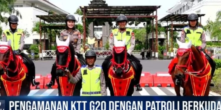 Pengamanan KTT G20, Polri Terjunkan Patroli Berkuda