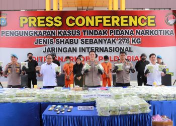 Dari seorang TO, Polda Riau Gagalkan Penyelundupan 276 Kilogram Sabu