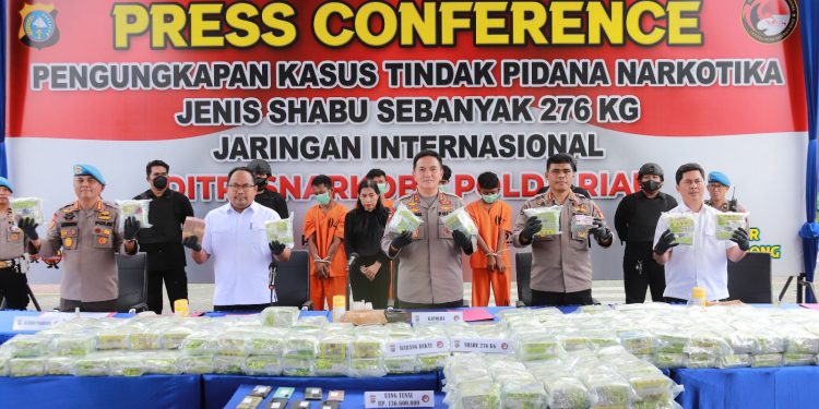 Dari seorang TO, Polda Riau Gagalkan Penyelundupan 276 Kilogram Sabu