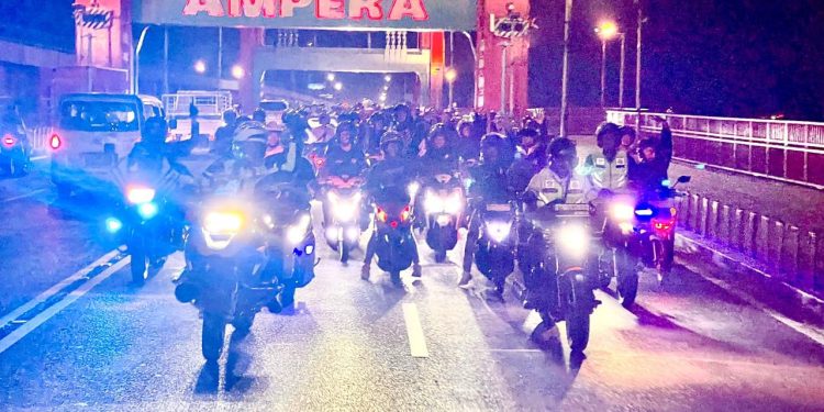 Bareng Kapolda Sumsel, Klub Motor Ikut Patroli Jaga Kamtibmas Kota Palembang