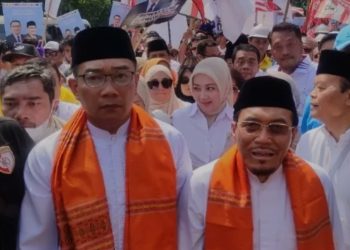 Ridwan Kamil-Suswono Daftar ke KPU Diarak Ondel-ondel
