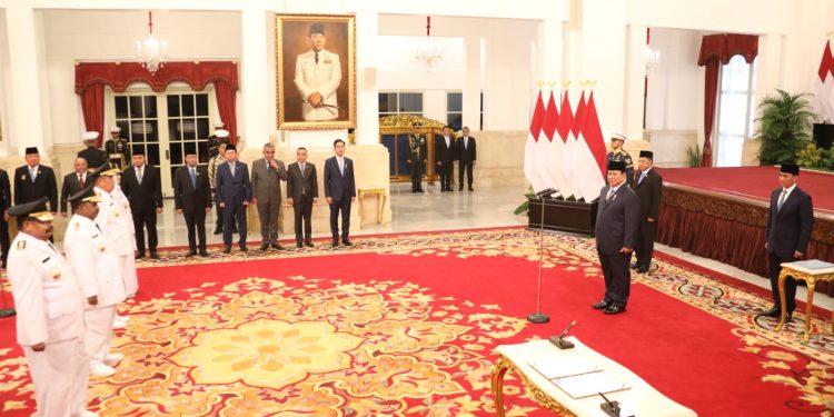 Usai Gugatan Pilkada Ditolak MK, Gubernur – Wagub Babel dan Papua Pegunungan Dilantik Prabowo