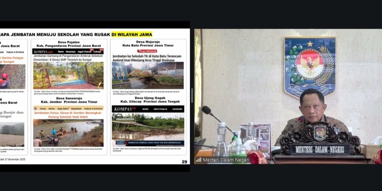 Mendagri Ultimatum Pemda segera Data Jembatan Rusak Menuju Sekolah
