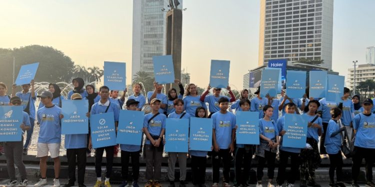 Puluhan Pemuda Gelar Gerakan Moral #JagaIndonesia di CFD Bundaran HI