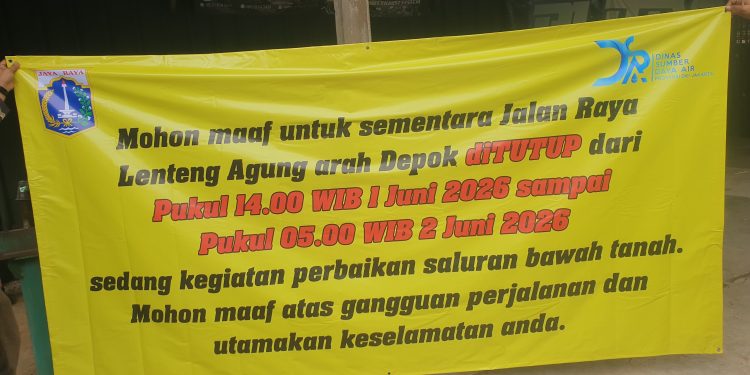 Perbaikan Saluran Masih Berlangsung, Pembukaan Jalan Lenteng Agung Dilakukan Bertahap